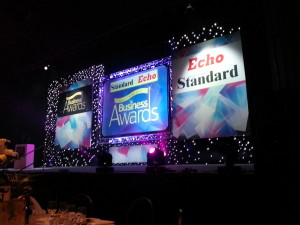 The stage is set for the Business awards held at the Cliffs Pavillion